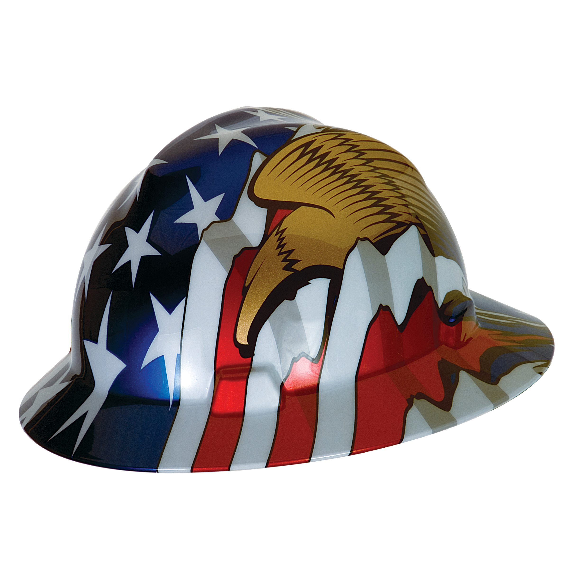 American Freedom Series V-Gard Slotted Protective Hat, American Flag w/2 Eagles